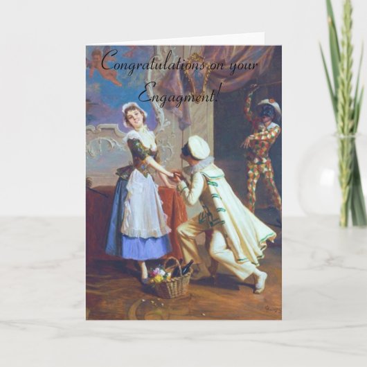 Cute Couple Verloving Kaart (Voorkant)