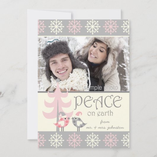 CUTE COUPLE'S FIRST CHRISTMAS HOLIDAY PHOTO CARD FEESTDAGENKAART (Voorkant)
