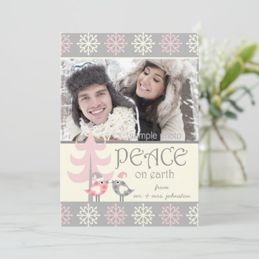 CUTE COUPLE'S FIRST CHRISTMAS HOLIDAY PHOTO CARD FEESTDAGENKAART (Staand voorkant)