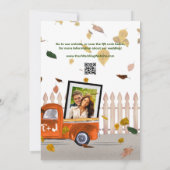 Cute Couple's Shower Herfst in Love Foto QR Weddin Kaart (Achterkant)