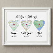 Cute Couple's Special Dates Wedding Poster