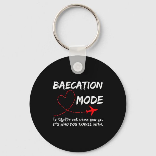 Cute Couples Trip Matching Vacation Baecation Mode Sleutelhanger (Voorkant)