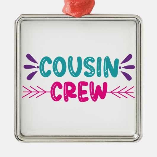Cute Cousin Crew Metalen Ornament (Voorkant)