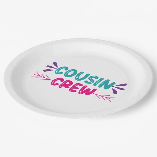 Cute Cousin Crew Papieren Bordje (Gekanteld)