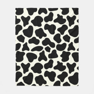 Cute Cow Animal Print Patroon Aesthetic Black  Fleece Deken