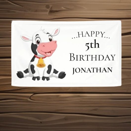   Cute Cow Birthday Party Spandoek