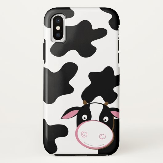 Cute Cow Black en White Cell Phone Case (Achterkant)