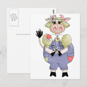 Cute Cow Briefkaart (Voorkant / Achterkant)