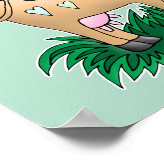 Cute Cow & Butterfly Poster (Hoek)