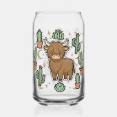 Cute Cow & Cactus Glas Can Drinkware Set (Achterkant)