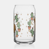 Cute Cow & Cactus Glass Can Drinkware Set Blikvorm Glas (Links)