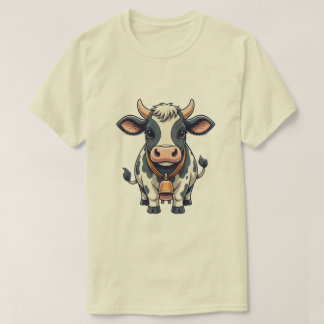 Cute Cow Cartoon Illustration – Adorable Farm Anim T-shirt