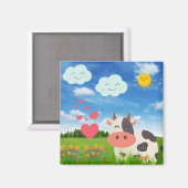 Cute Cow Cartoon Magneet (Voorkant / Achterkant)