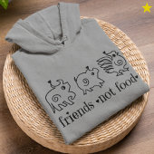 Cute Cow Chicken Pig Doodle Vegan Vegetarian Hoodie