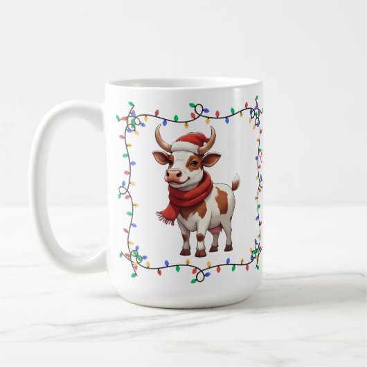 Cute Cow Christmas Mug Koffiemok (Links)