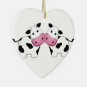 Cute Cow Couple Keramisch Ornament (Rechts)