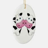 Cute Cow Couple Keramisch Ornament (Rechts)