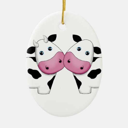 Cute Cow Couple Keramisch Ornament (Voorkant)