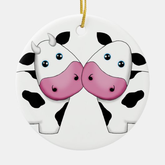 Cute Cow Couple Ornament (Voorkant)