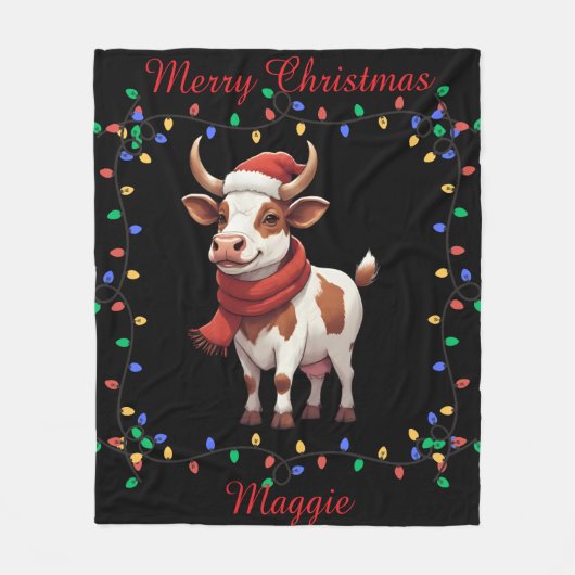 Cute Cow Fleece Blanket Deken (Voorkant)