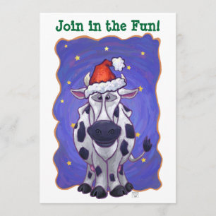 Cute Cow Holiday Party nodigt uit Kaart