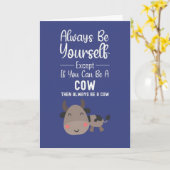 Cute Cow Lover Cards Funny Farm Animals Humor Kaart (Gele Bloem)