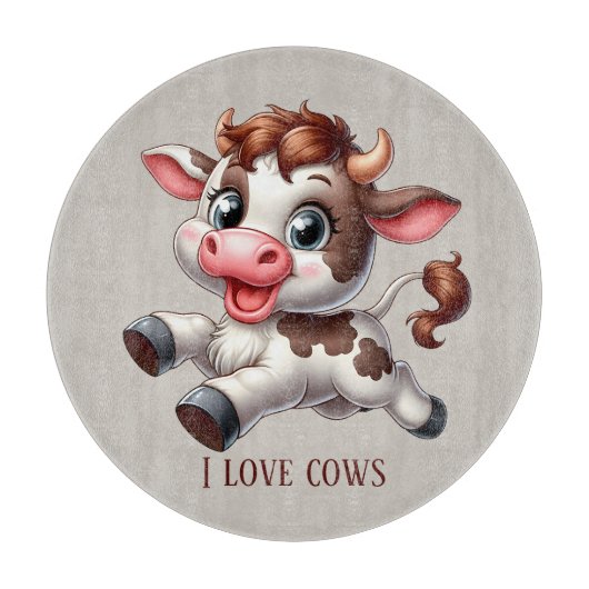 Cute cow lovers customizable snijplank (Voorkant)