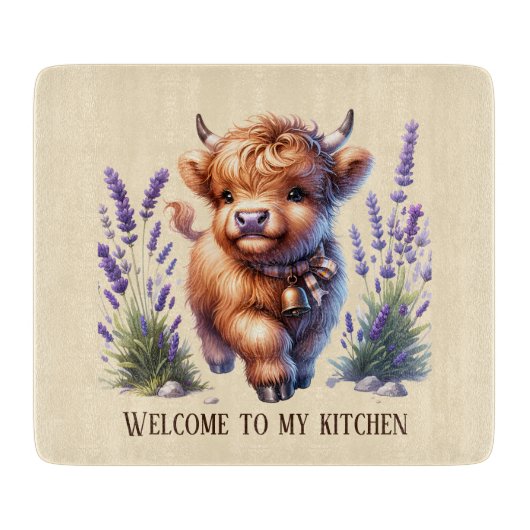 Cute cow lovers kitchen welcome snijplank (Voorkant)