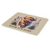 Cute cow lovers kitchen welcome snijplank (Hoek)