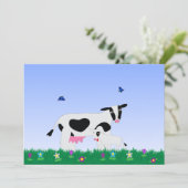 Cute Cow Mother’s Day Feestdagenkaart (Staand voorkant)