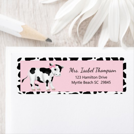 Cute Cow Print Cow  Address Label (Insitu)