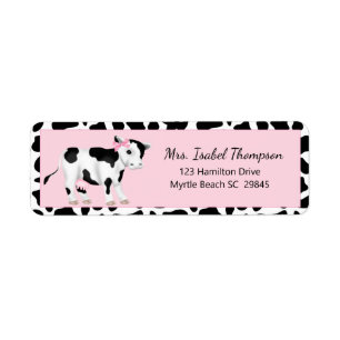 Cute Cow Print Cow  Address Label