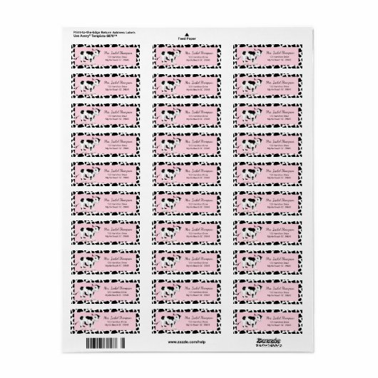 Cute Cow Print Cow Address Label (Full Sheet)