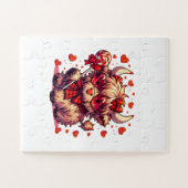 Cute Cow Red Hearts Puzzles  Legpuzzel (Horizontaal)