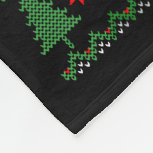 Cute Cow Santa Christmas Lights Ugly Xmas Sweater Fleece Deken (Hoek)