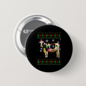 Cute Cow Santa Christmas Lights Ugly Xmas Sweater  Ronde Button 5,7 Cm (Voorkant /achterkant)