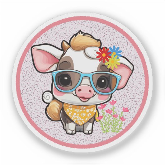 cute cow sticker (Voorkant)