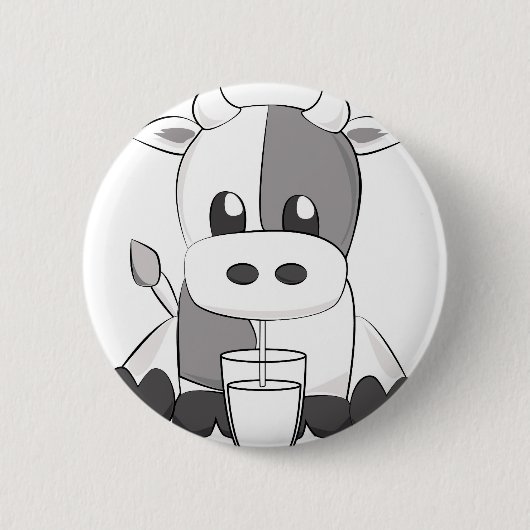 Cute cow - Vaquinha fofa Ronde Button 5,7 Cm (Voorkant)