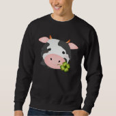 Cute cow with c leaf for farm fans trui (Voorkant)