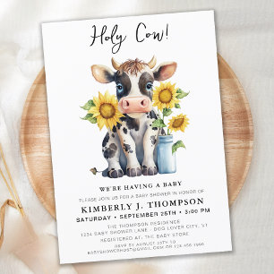Cute Cow Zonnebloemen Modern Eenvoudige Boerderij Kaart