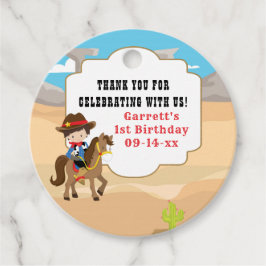 Cute Cowboy 1st Birthday Bedankjes Labels