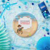 Cute Cowboy 1st Birthday Party Papieren Bordje (Feest)