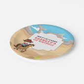Cute Cowboy 1st Birthday Party Papieren Bordje (Gekanteld)