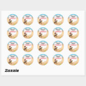 Cute Cowboy 1st Birthday Party Ronde Sticker (Vel)
