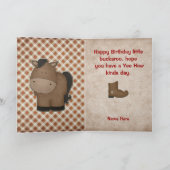 Cute Cowboy Birthday Wenskaart Kaart (Binnen)