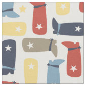 Cute Cowboy Boots en Stars Fabric Stof (Close Up)