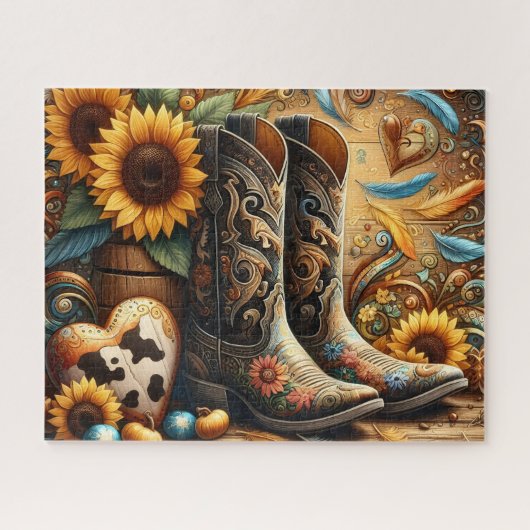 Cute Cowboy Boots Legpuzzel (Horizontaal)