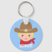 Cute Cowboy Boy Personalized Sleutelhanger (Voorkant)