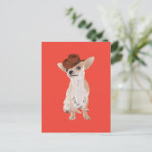 Cute Cowboy Chihuahua Dog Briefkaart (Staand voorkant)
