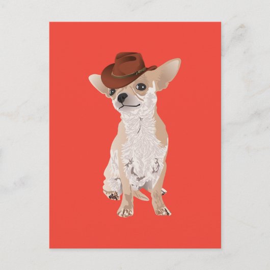 Cute Cowboy Chihuahua Dog Briefkaart (Voorkant)